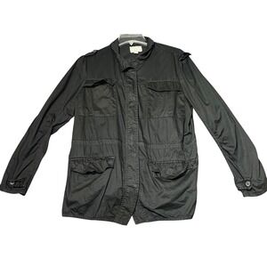 Converse One Star Military Jacket Womens XL Black Utility Coat Lightweight
